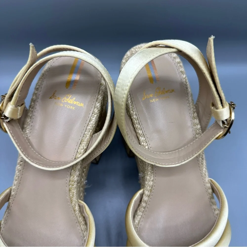 Sam Edelman Tibby Washed Lemon Plarform Wedge Sandal Women’s Size 8.5